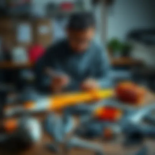 A frustrated person sitting at a table surrounded by various disassembled Swordfish model parts and missing pieces from Ali Express