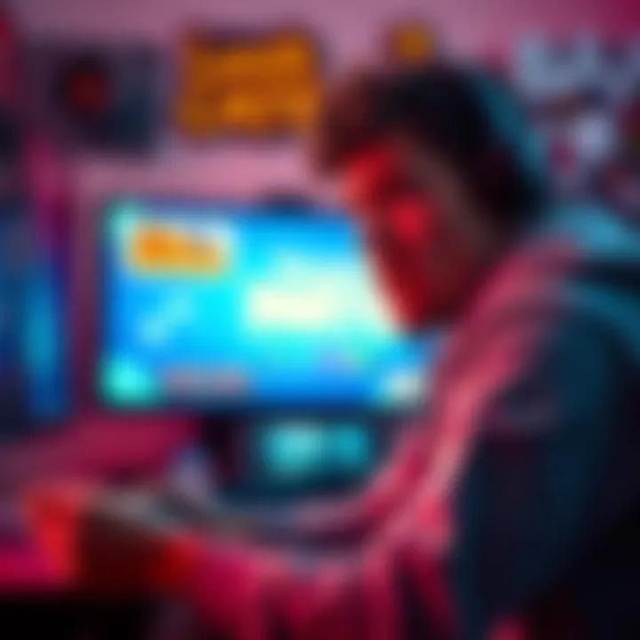 A gamer looking frustrated while playing a video game with a disliked game unit on screen