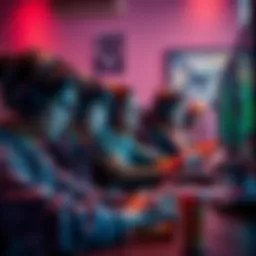 A group of gamers showing signs of frustration while playing, surrounded by game controllers and snacks.