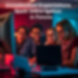 A group of people expressing frustration in front of a computer, sharing their thoughts about unrealistic expectations in community forums.