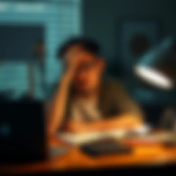 A person sitting at a desk with their head in their hands, looking defeated by the same issues.