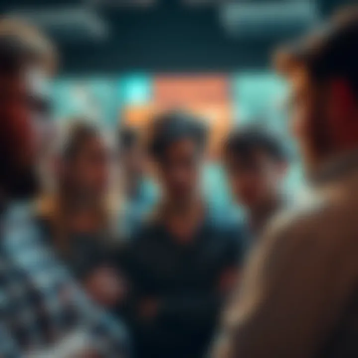 Users express frustration over meme forum rules A group of people discussing their concerns about the strict rules on a meme forum, showing expressions of frustration and disagreement