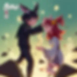Fubuki showing resilience against Fuwawa's Bau Bau in a playful scene, highlighting their connection.