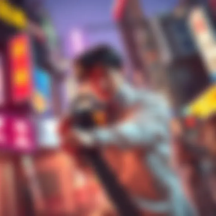 Fujimoto holding a chainsaw in a lively setting, promoting the Chainsaw Man series