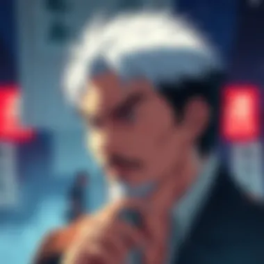 Fujimoto with a thoughtful expression Fujimoto appears contemplative, reflecting on his views of the US, with a focus on Renji's characteristics in the background.