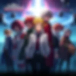 Key characters from Fullmetal Alchemist: Brotherhood standing together, showcasing their unique styles and expressions.