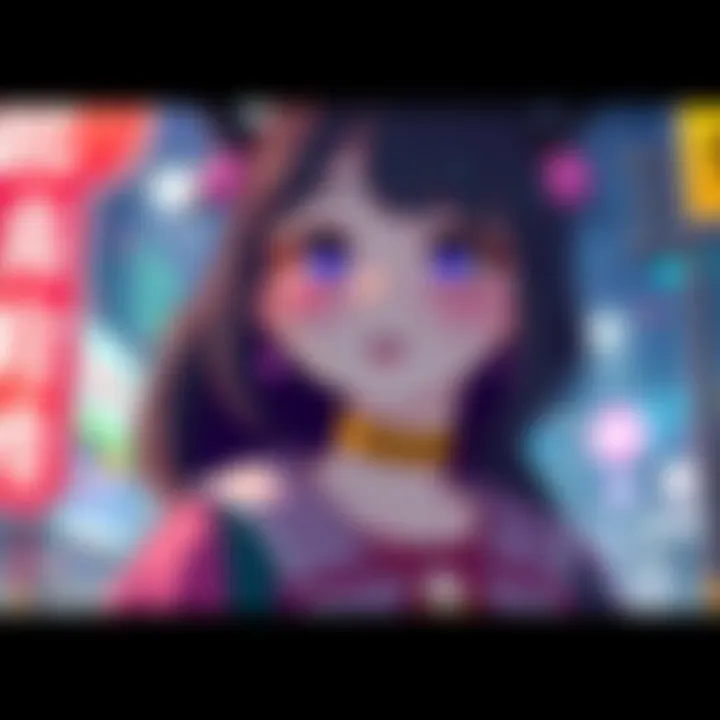 A colorful and detailed illustration of Momo, showcasing her unique features and vibrant attire in a narrative scene.