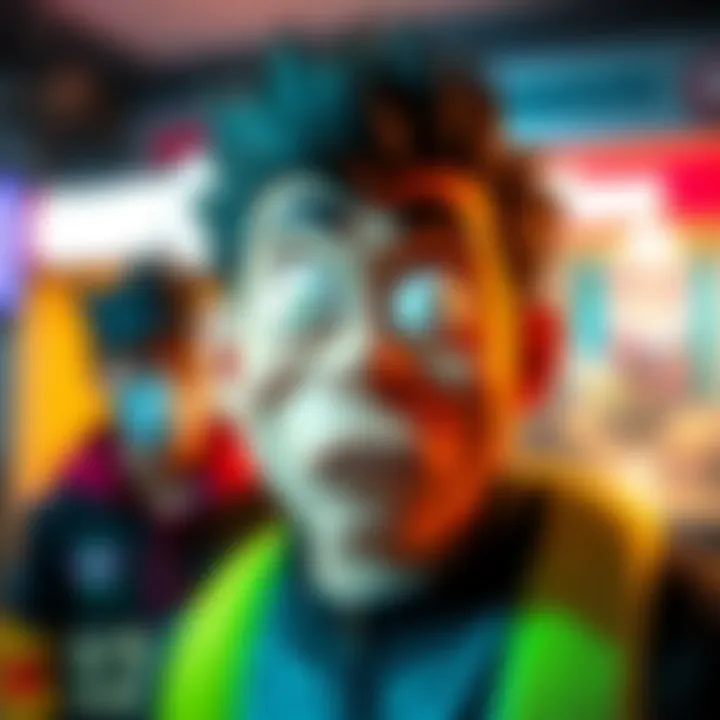 Character with a funny smirk A character with a humorous expression, smirking and making people laugh