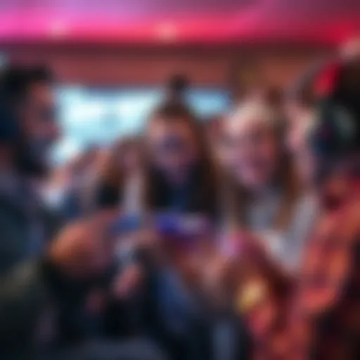 A group of people laughing while sharing silly and incorrect answers on their phones
