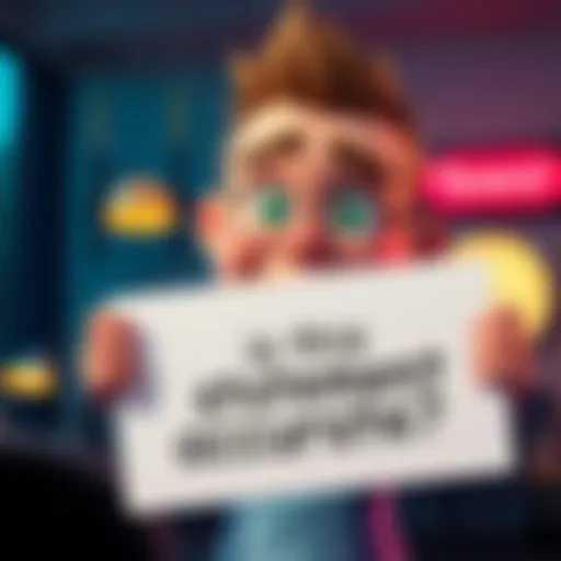 A cartoon character looking confused while holding a sign that says 'Is this accurate?' with a playful expression.