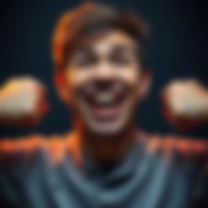 A person with a playful smile and shrugging shoulders, representing a lighthearted attitude towards accountability.