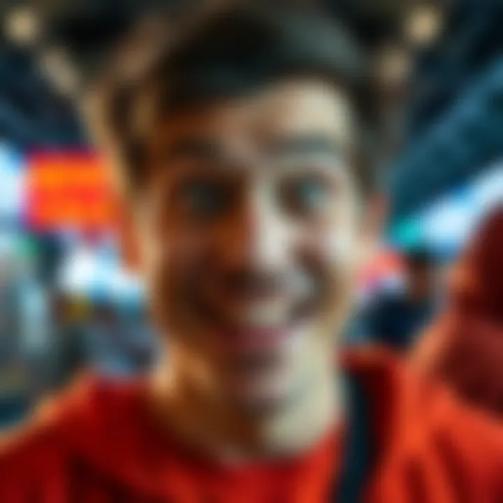 A person making a comical face that captures attention and evokes laughter