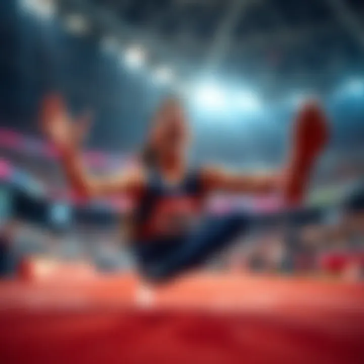 A humorous moment during a sports event where a finisher causes the audience to laugh unexpectedly.