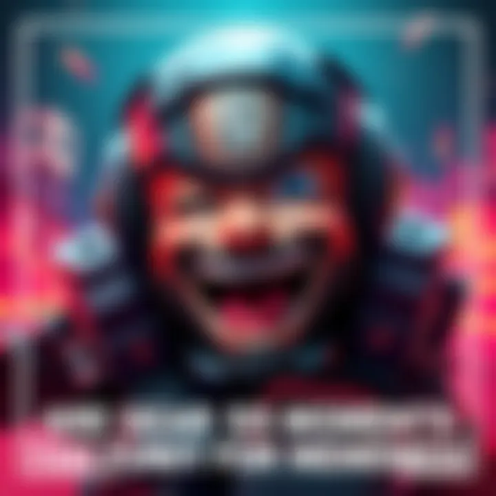 A humorous depiction of a character showcasing exaggerated expressions and over-the-top antics from Gear 5, surrounded by colorful effects and laughter.