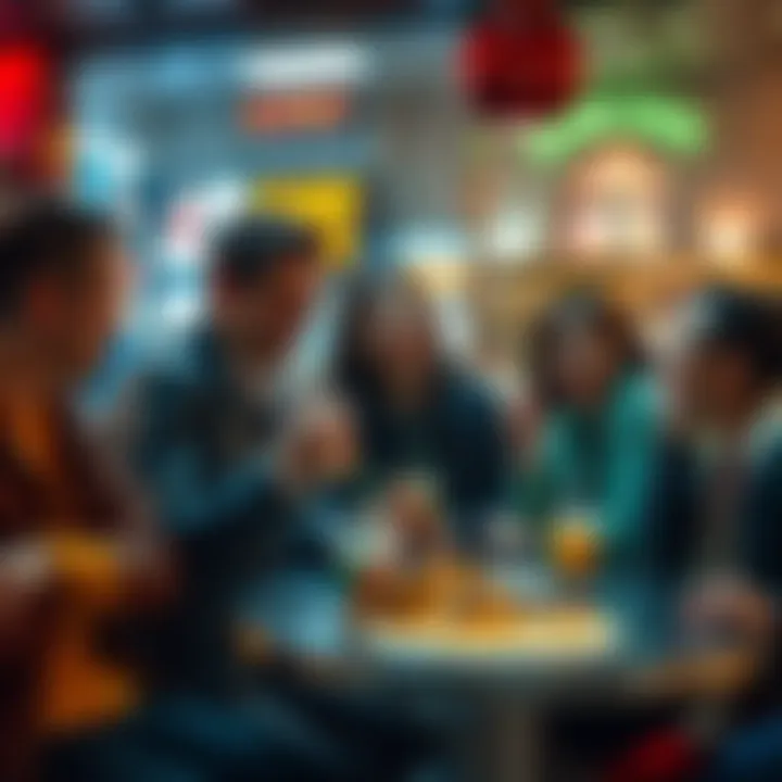 A group of friends sharing a laugh over a spilled drink at a cafe
