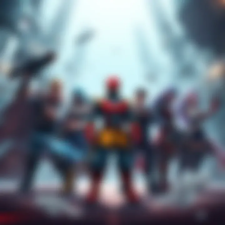 A diverse group of Fused Fighters characters assembled for a strategic team formation