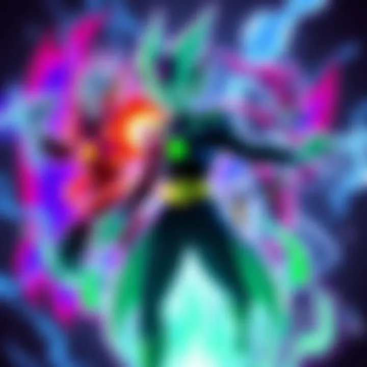Fused Zamasu Team Build A dynamic team formation featuring Legends Limited Fused Zamasu in battle, showcasing his abilities alongside allies for enhanced strategy.