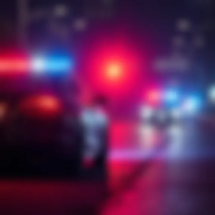 Fuwawa's car parked on the side of the road with police lights flashing nearby, indicating a DUI stop.