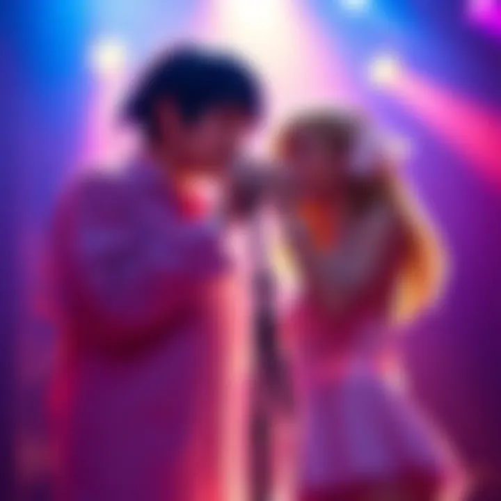Fuwawa and Mococo Abyssgard performing their cover song 'Prisoner' together on stage