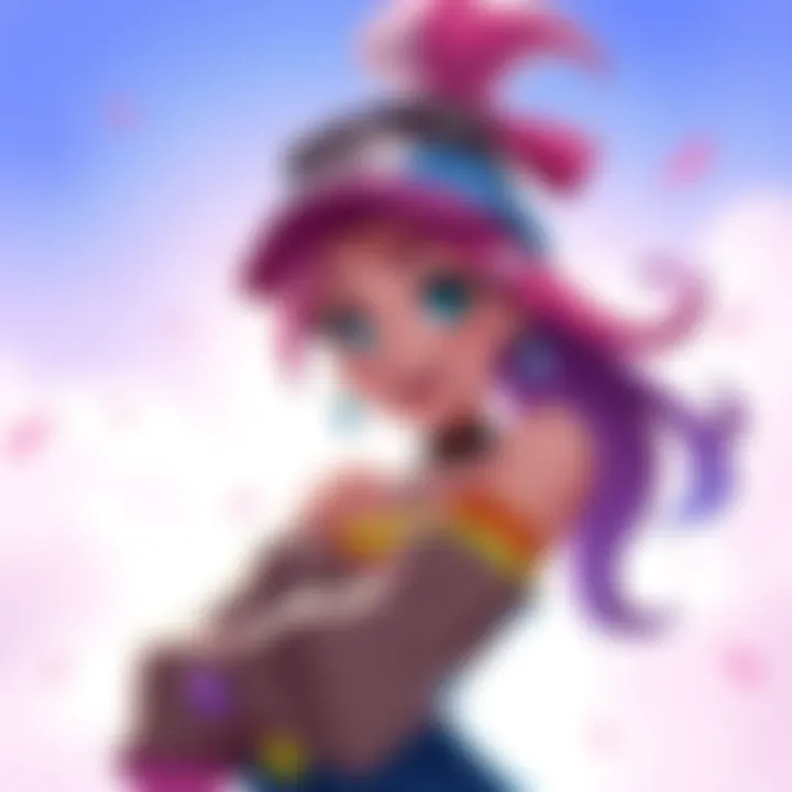 A character design illustration of G5 Bonney with a playful expression, wearing colorful attire, showcasing her unique features against a bright background.