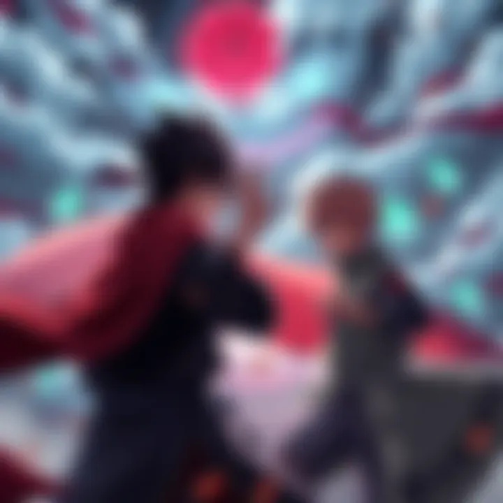 Gaara confronts Revived Sage Mode Madara with Rinnegan in an intense battle scene, showcasing their powerful abilities.