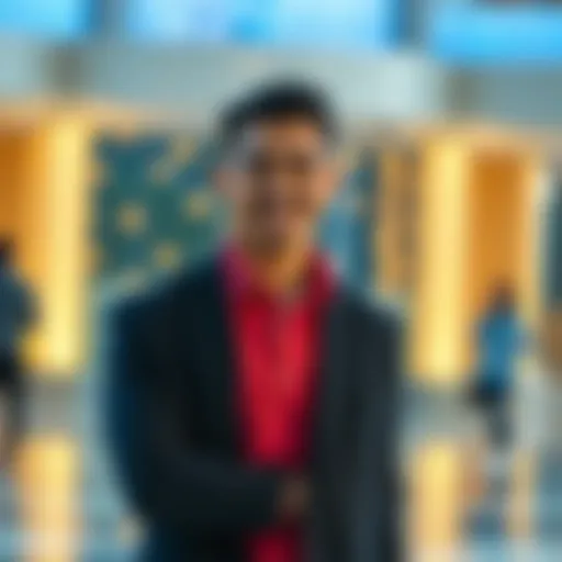 Gaban stands calmly with a confident smile, symbolizing humility in leadership.