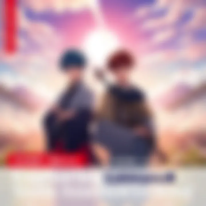 Gabimaru and Sagiri Yamada Asaemon standing side by side, showing trust and teamwork, with a scenic background