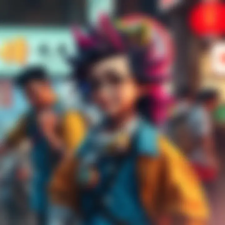 A vibrant and energetic character from Gachiakuta, showcasing unique style and personality, set against a lively background.
