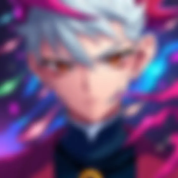 A close-up of the character Amos from GACHIAKUTA, showcasing his unique style and features