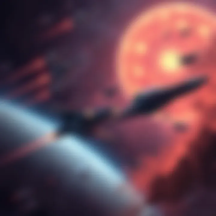 Galactic War in DanDaDan A dramatic scene depicting a galactic war with spaceships battling among stars, representing the epic conflict fans want in DanDaDan.