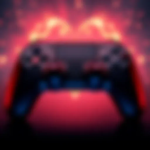 A game controller with a heart shape in the background, symbolizing the passion for gaming
