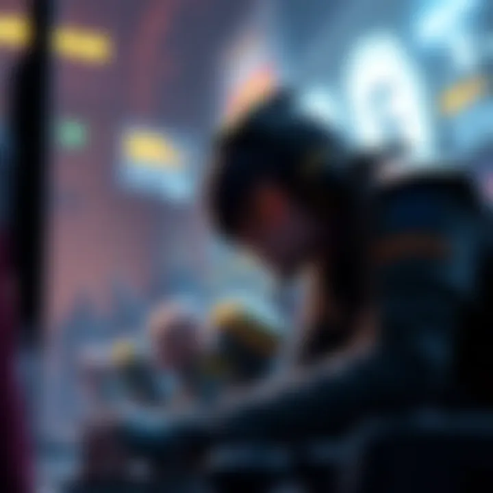 A visual representation of game development with characters and new features displayed