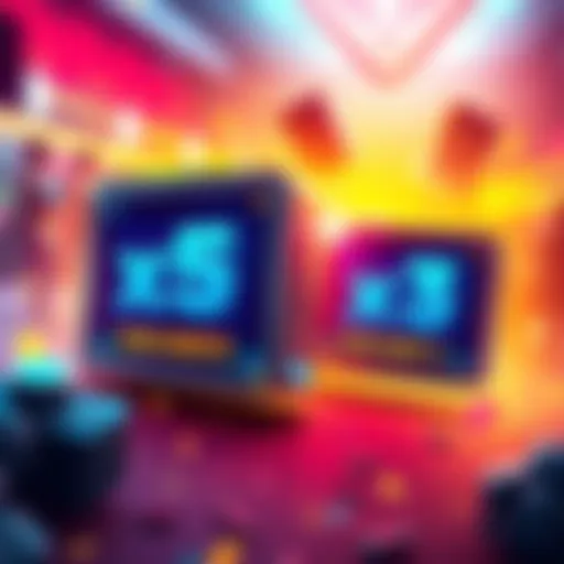 Graphic showing a x5 item boost and a x3 item boost for a video game, highlighting the limited time offers with a colorful background