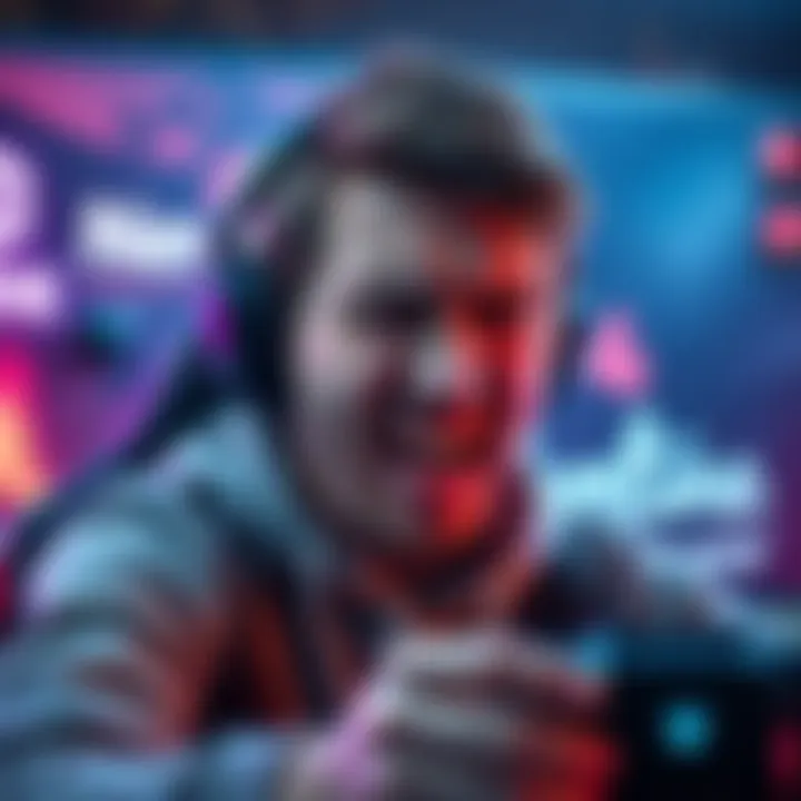 Gamer Frustration A player showing frustration while playing a video game, with text about camping penalties in the background.