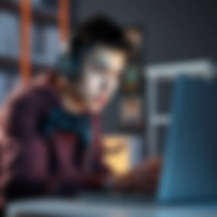 A gamer looks for assistance on a forum, holding a PlayStation controller and a laptop, showing concern on their face.