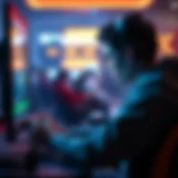 Player using simple gaming strategies A gamer focused on the screen, applying easy strategies to win in a video game