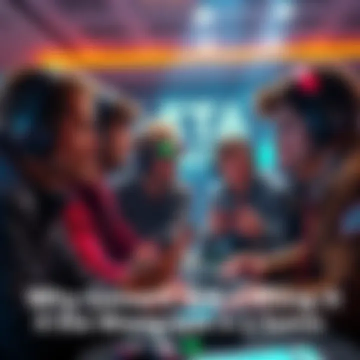 A group of gamers in a heated discussion about a new game release, showing mixed reactions and opinions