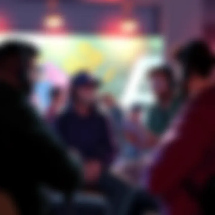 Group of gamers talking about $75 art sleeves and sharing opinions on a game update