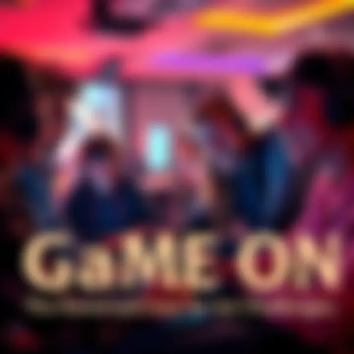 A group of enthusiastic gamers gathered around screens, excitedly discussing new gaming challenges and strategies.