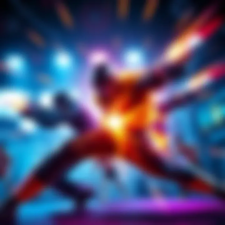 A character executing a series of rapid moves in a video game, showcasing a combo attack in action.