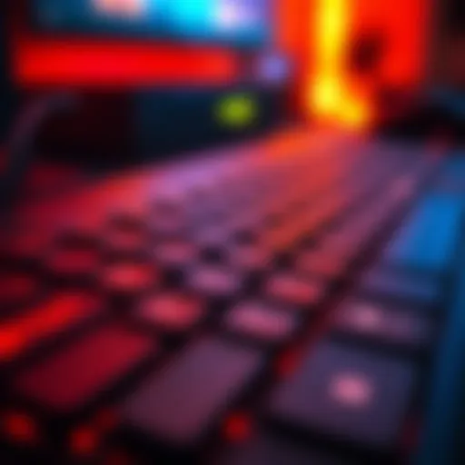 Close-up of a gaming keyboard showing key bindings for moves, illustrating how players can perform combos effortlessly.