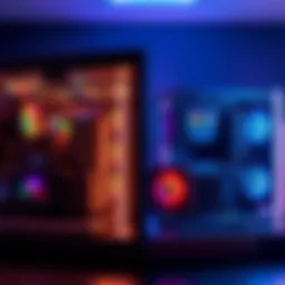 A side-by-side comparison of a custom-built gaming setup featuring personalized hardware and an auto-select gaming setup with standard components