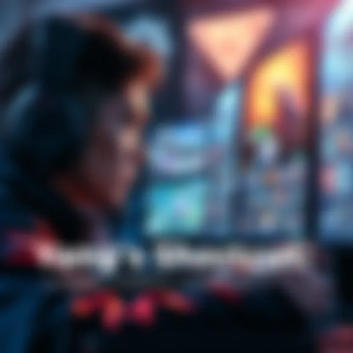 A gamer focused on a screen showing Yang's Shortcut technique in action, with game graphics and strategy elements visible.