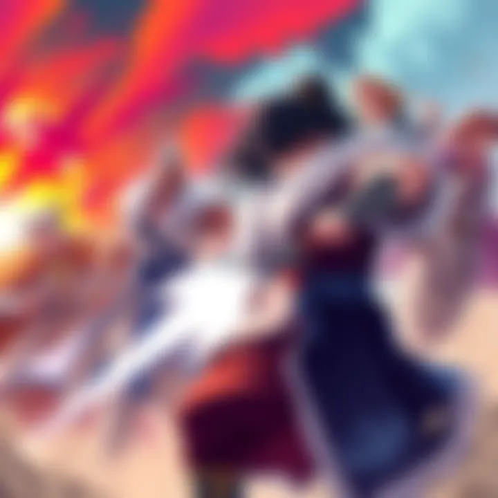 Fan-favorite characters in Ganryu Illustration of popular characters from Ganryu ready to battle, showcasing their unique styles and abilities.