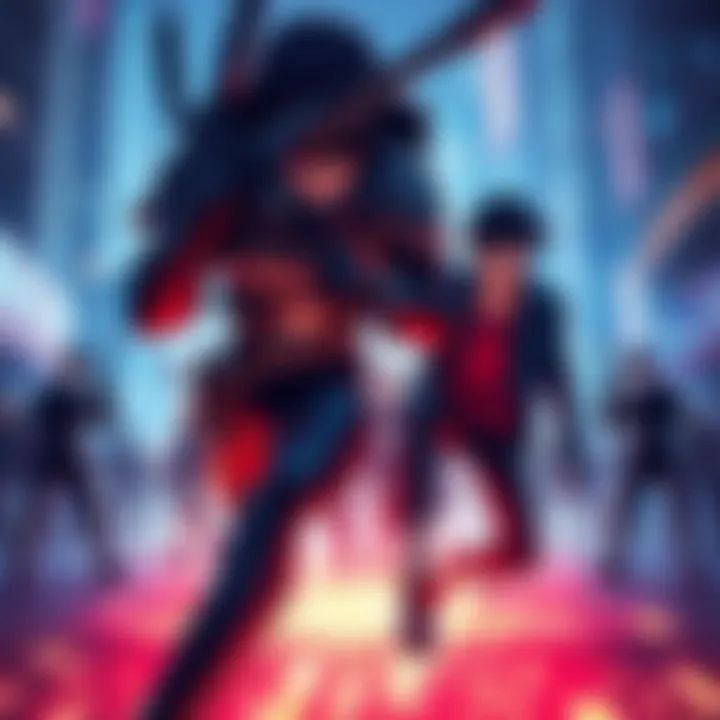 A striking scene from Gantz showing dynamic action and detailed character designs, emphasizing its unique style and intensity.