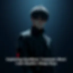 A Gantz character stands alone, reflecting on a recent death, with a somber expression and dark background.