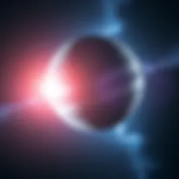 Ganymede in Space A large view of Ganymede, the largest moon in the solar system, showcasing its surface features against the backdrop of space.