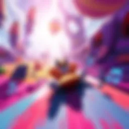 A character sliding through a colorful landscape with musical notes around them, showcasing the fun gameplay of Garou Sliding Simulator.