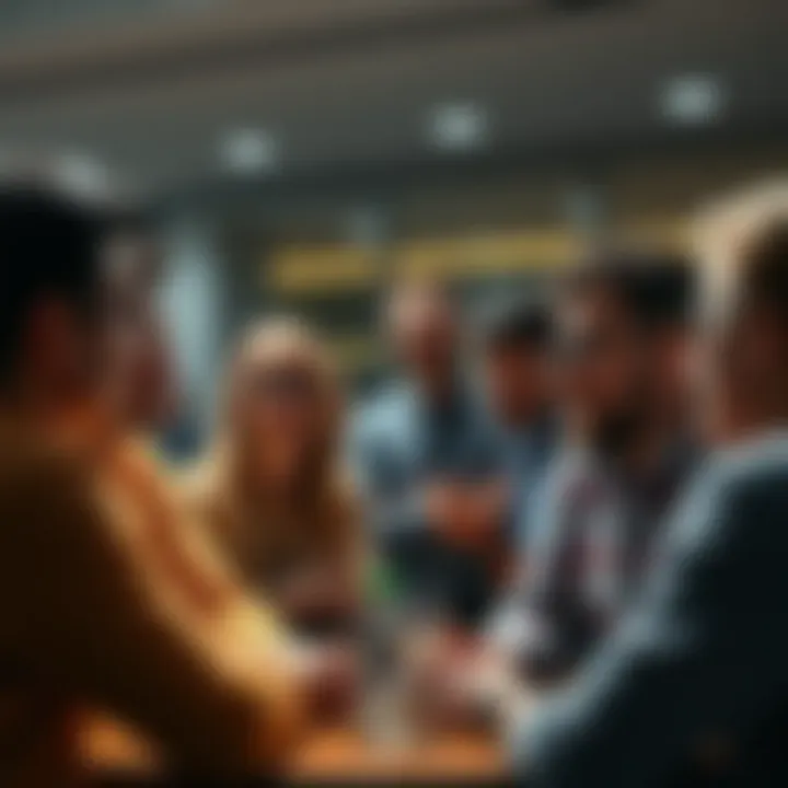 A group of people gathered in a lively discussion about Garp, sharing opinions and perspectives, some looking thoughtful while others appear enthusiastic.