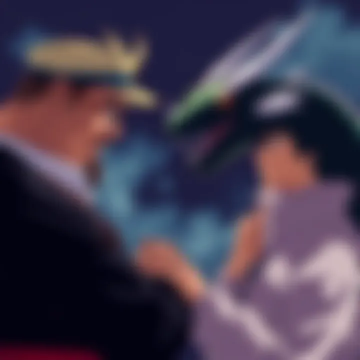 Garp and Dragon Discussion Garp and Dragon having a serious conversation about their relationship, with a tense atmosphere.